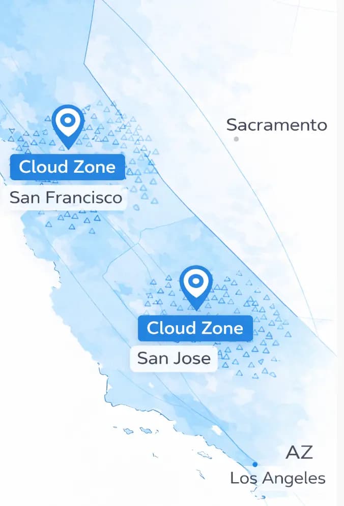 Edge Zones distributed across California